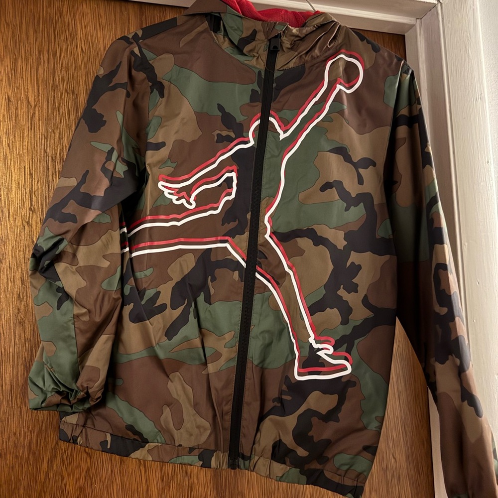 Jordan Camouflage Jacket with Red Accents